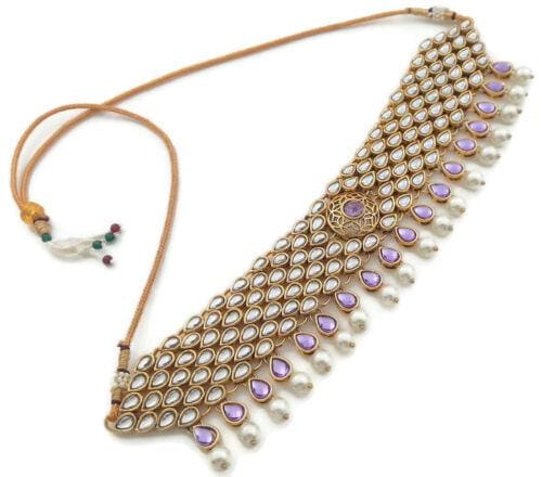 bollywood bridal jewelry choker necklace set