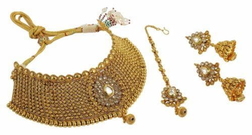 bollywood style wedding gold plated bridal jewelry set