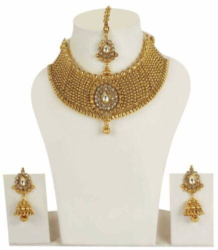 bollywood style wedding gold plated bridal jewelry set