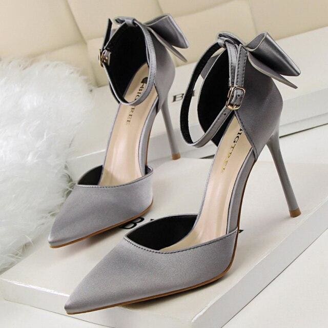 bow-knot 10cm high heels for women party shoes