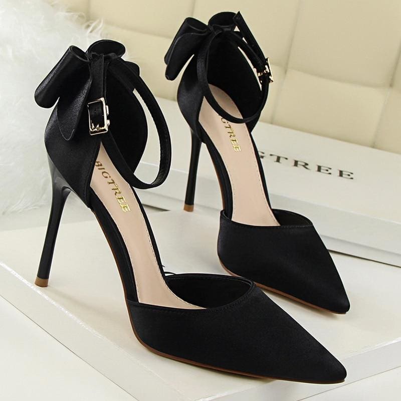 bow-knot 10cm high heels for women party shoes