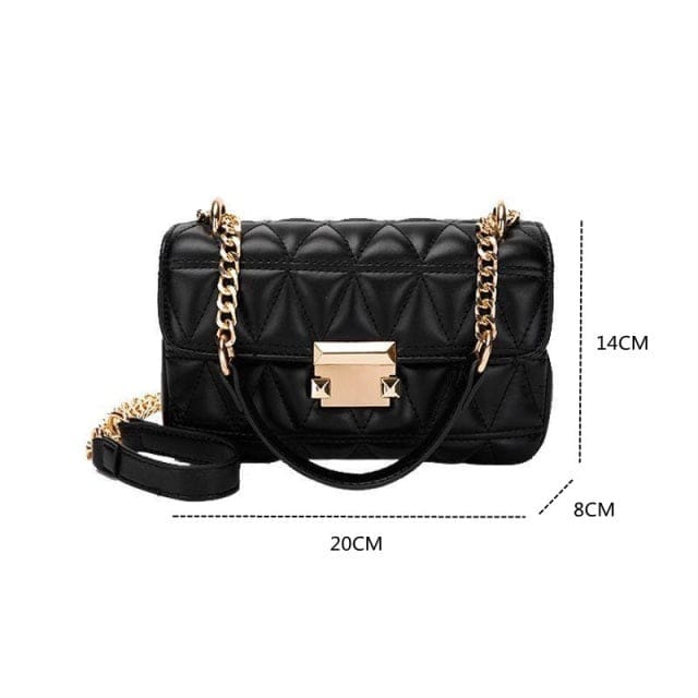 Brand Design Luxury Rhombic Crossbody Women Handbags Black-1 HANDBAGS