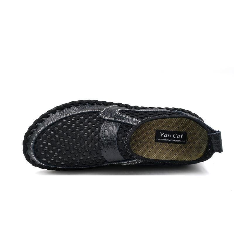 breathable bonded leather slip on men shoes