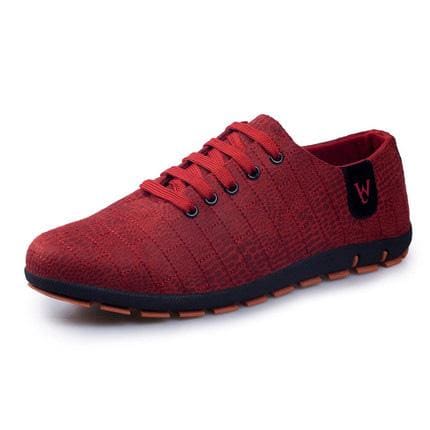 breathable men casual fashion low lace-up canvas shoes