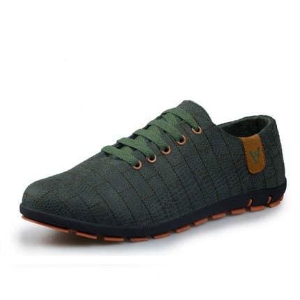 breathable men casual fashion low lace-up canvas shoes