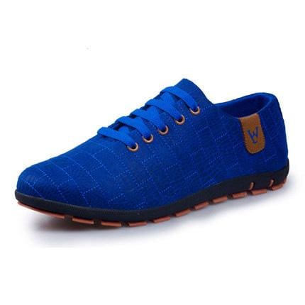 breathable men casual fashion low lace-up canvas shoes