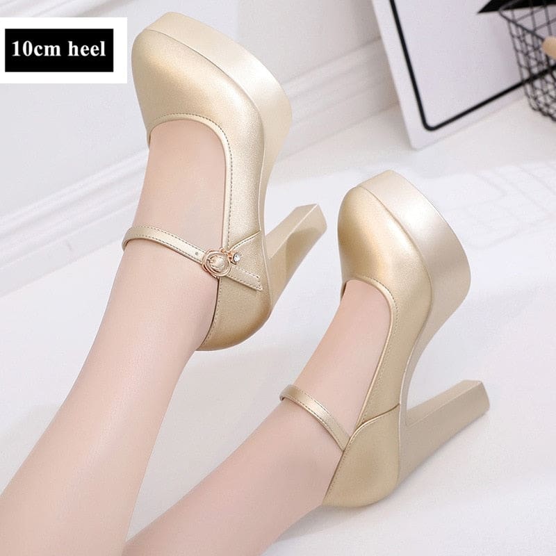 Breathable Split Brand Leather High Heels Pumps HIGH HEELS