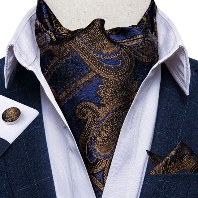British Style Luxury Men Vintage Paisley Formal Cravat Tie Set AS-2048 BOW TIE