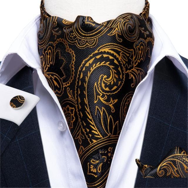 British Style Luxury Men Vintage Paisley Formal Cravat Tie Set ASC-2011 BOW TIE