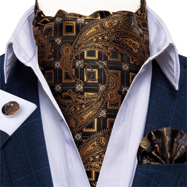 British Style Luxury Men Vintage Paisley Formal Cravat Tie Set ASC-2024 BOW TIE