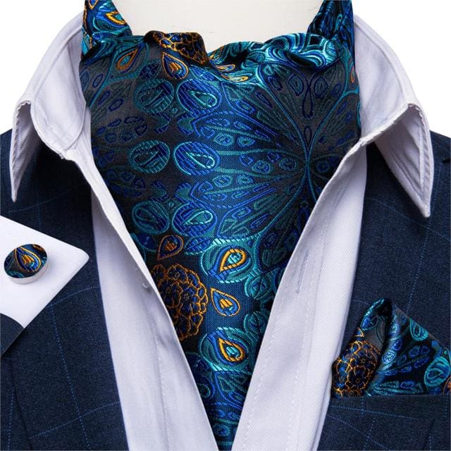 British Style Luxury Men Vintage Paisley Formal Cravat Tie Set ASC-2038 BOW TIE