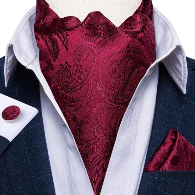 British Style Luxury Men Vintage Paisley Formal Cravat Tie Set ASC-2039 BOW TIE