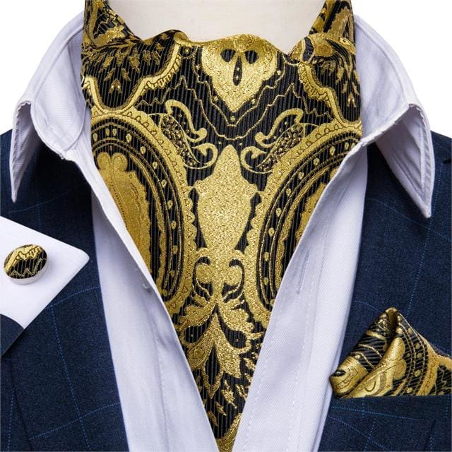 British Style Luxury Men Vintage Paisley Formal Cravat Tie Set ASC-2040 BOW TIE