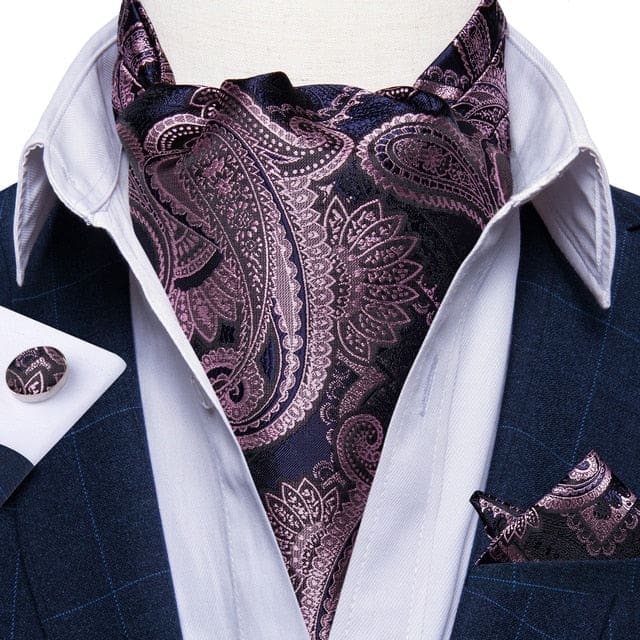 British Style Luxury Men Vintage Paisley Formal Cravat Tie Set ASC-2051 BOW TIE