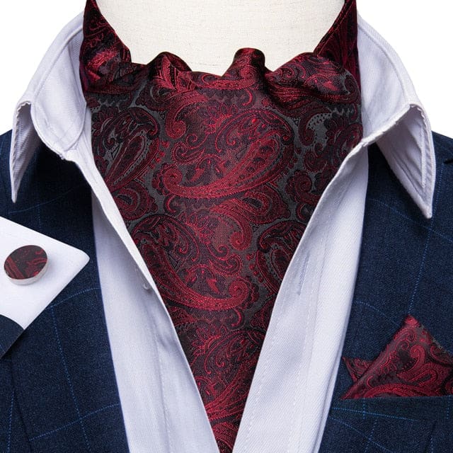 British Style Luxury Men Vintage Paisley Formal Cravat Tie Set ASC-2055 BOW TIE