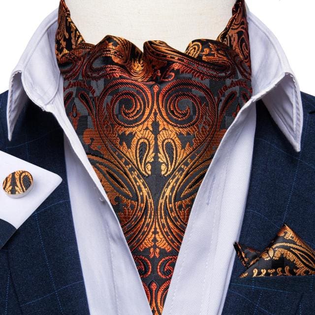 British Style Luxury Men Vintage Paisley Formal Cravat Tie Set ASC-2057 BOW TIE