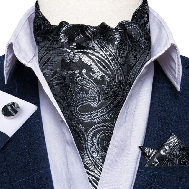 British Style Luxury Men Vintage Paisley Formal Cravat Tie Set ASC-2059 BOW TIE