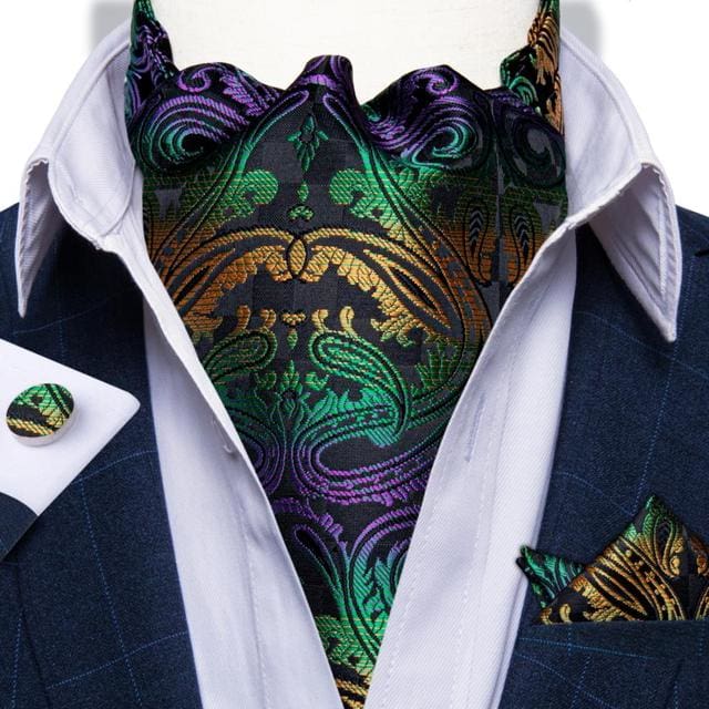 British Style Luxury Men Vintage Paisley Formal Cravat Tie Set ASC-2062 BOW TIE