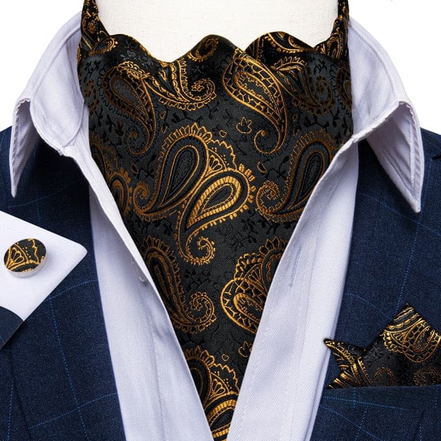 British Style Luxury Men Vintage Paisley Formal Cravat Tie Set ASC-2066 BOW TIE