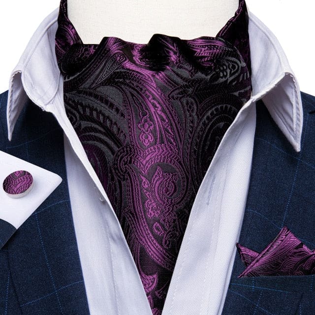 British Style Luxury Men Vintage Paisley Formal Cravat Tie Set ASC-2077 BOW TIE