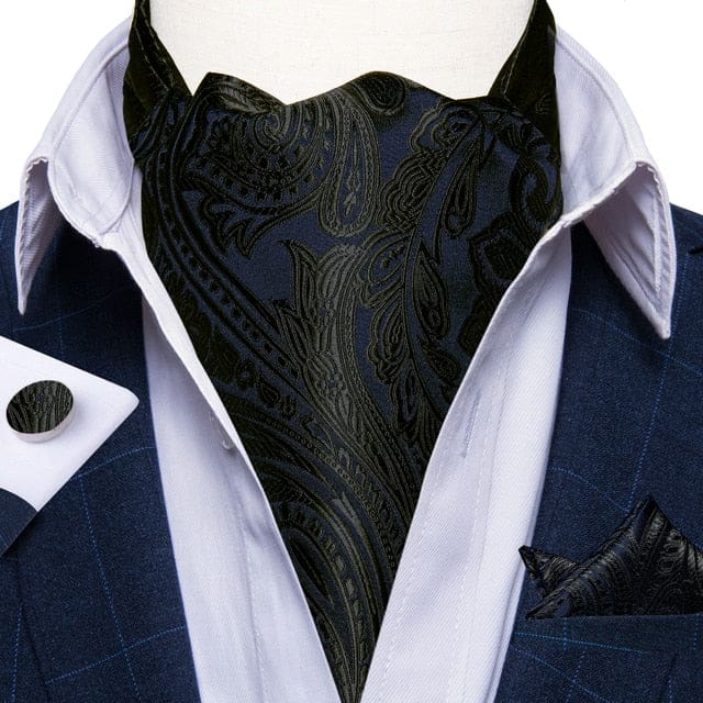 British Style Luxury Men Vintage Paisley Formal Cravat Tie Set ASC-2079 BOW TIE