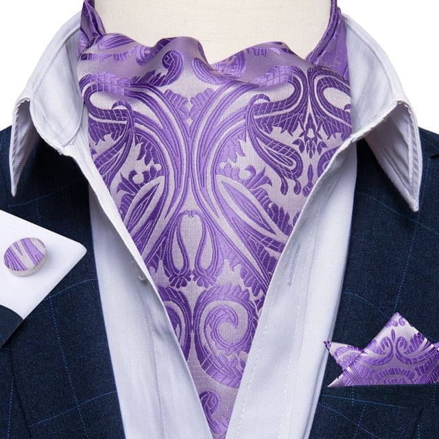 British Style Luxury Men Vintage Paisley Formal Cravat Tie Set ASC-2090 BOW TIE