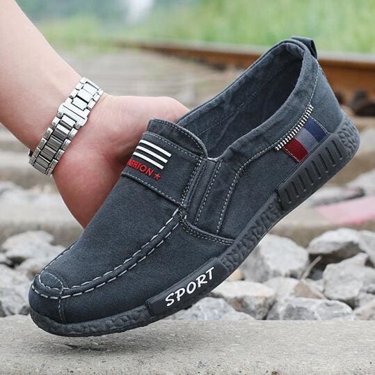 Canvas Shoes Denim Lace-Up Plimsolls Breathable Male Footwear G2 / 44 MEN SHOES