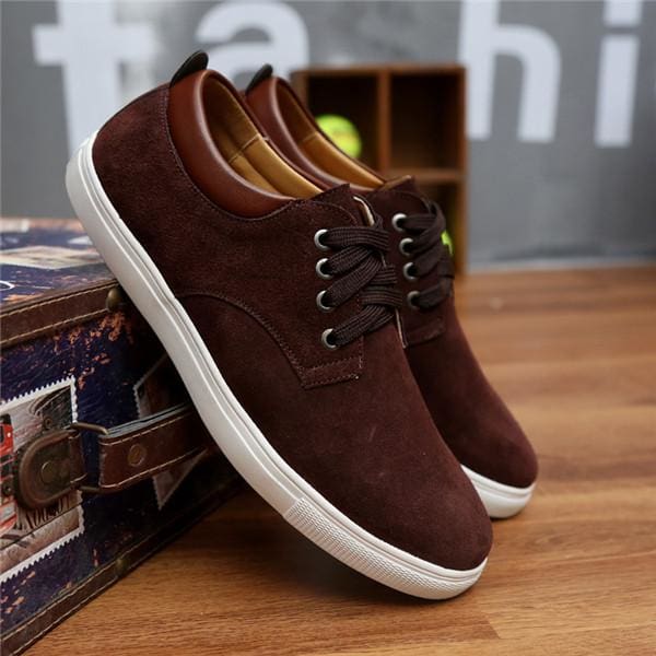 casual pu leather suede men canvas shoes