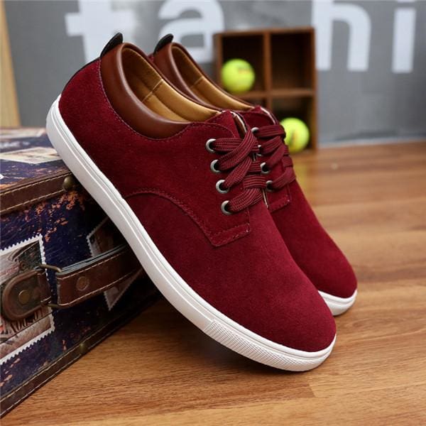casual pu leather suede men canvas shoes