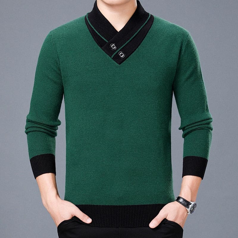 Casual Turtleneck Double Collar Slim Fit Men Sweater JACKETS