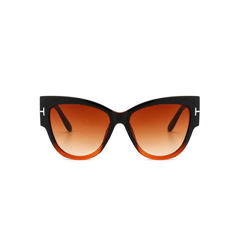 cat eye luxury designer women sunglasses black brown