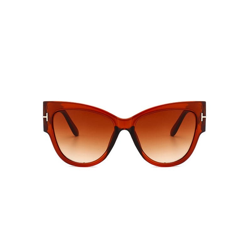 cat eye luxury designer women sunglasses brown
