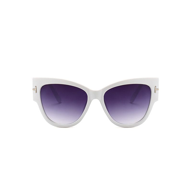 cat eye luxury designer women sunglasses white