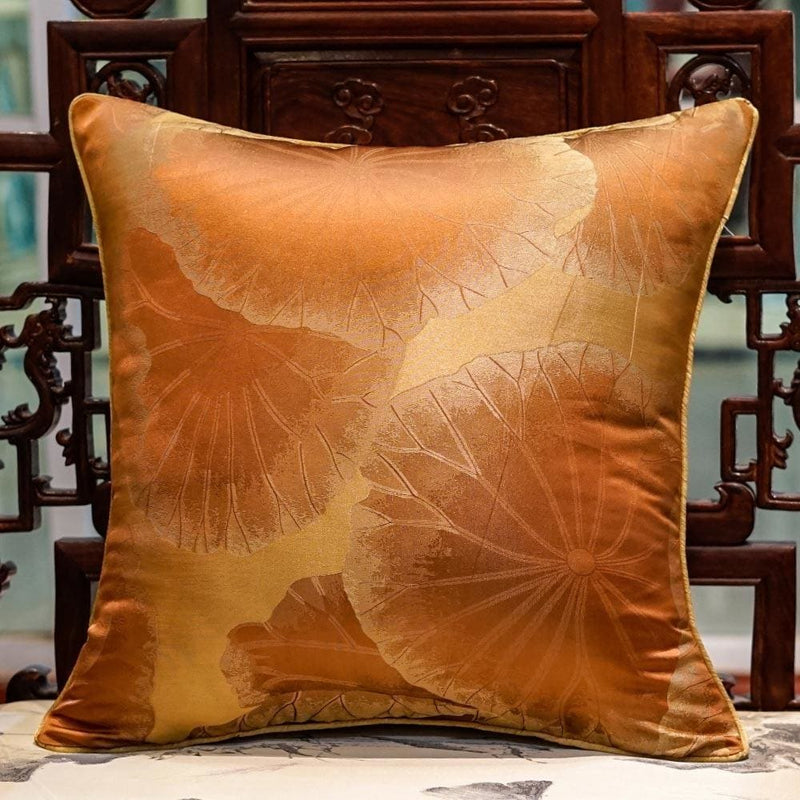 chinese style white orange cushion covers