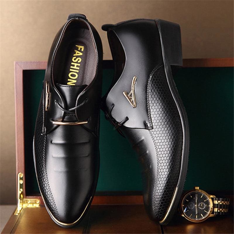 classic patent leather oxford men dress shoes