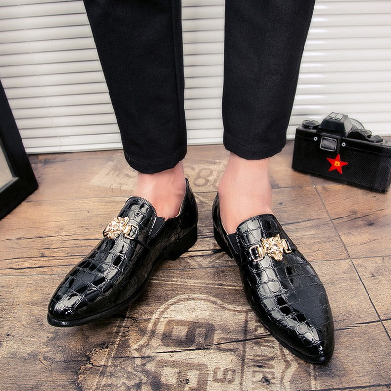 Luxury Crocodile Grain Pointed Toe Men Shoes