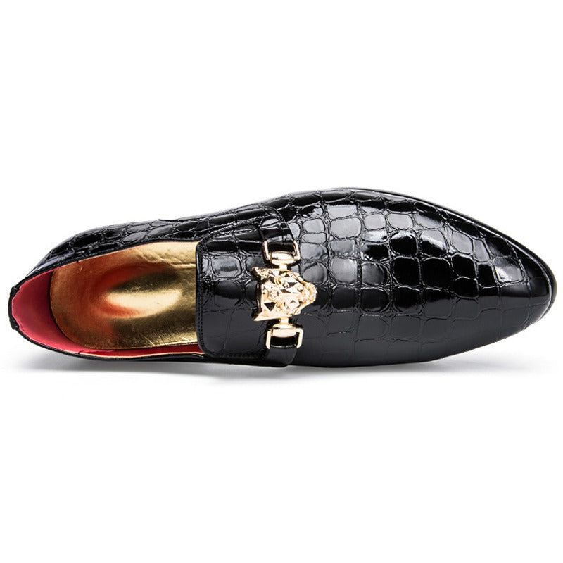 Luxury Crocodile Grain Pointed Toe Men Shoes