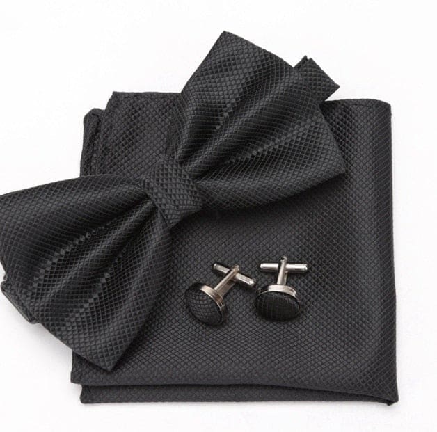 cravat cufflinks fashion butterfly party bow ties black