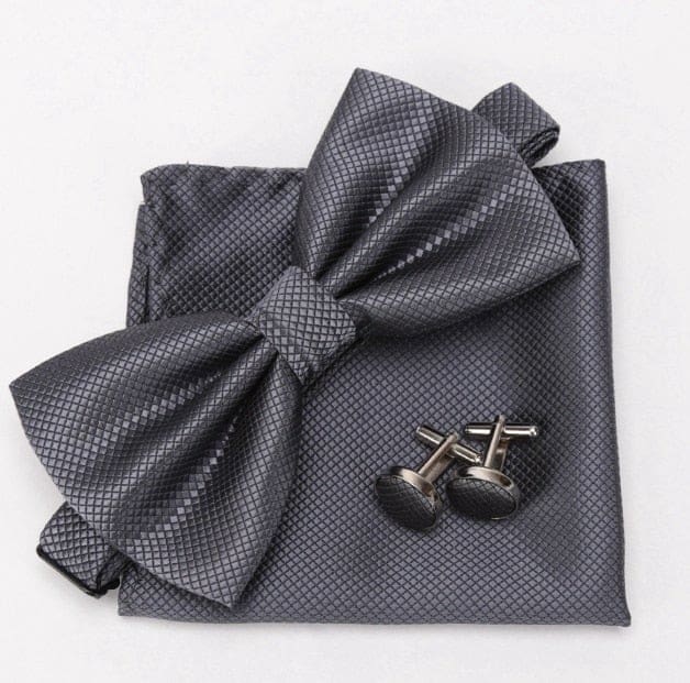 cravat cufflinks fashion butterfly party bow ties dark grey