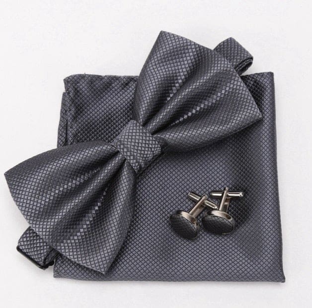 cravat cufflinks fashion butterfly party bow ties dark grey