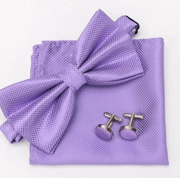 cravat cufflinks fashion butterfly party bow ties light purple
