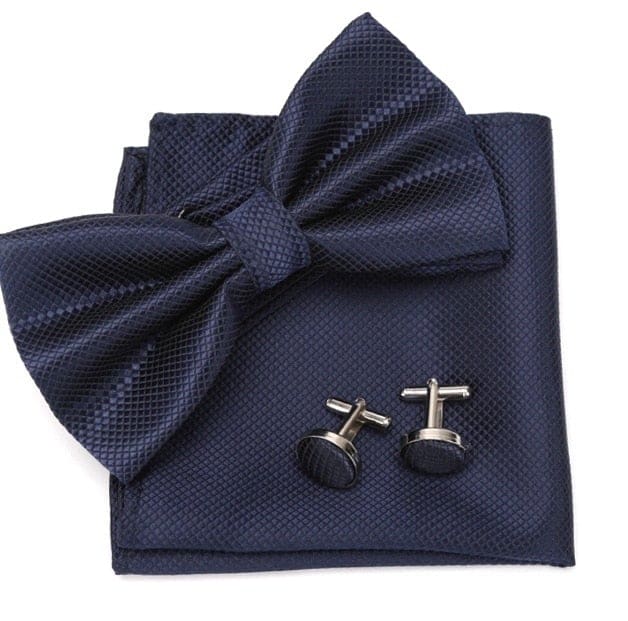 cravat cufflinks fashion butterfly party bow ties navy blue
