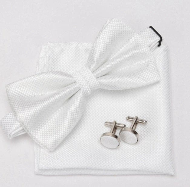 cravat cufflinks fashion butterfly party bow ties white