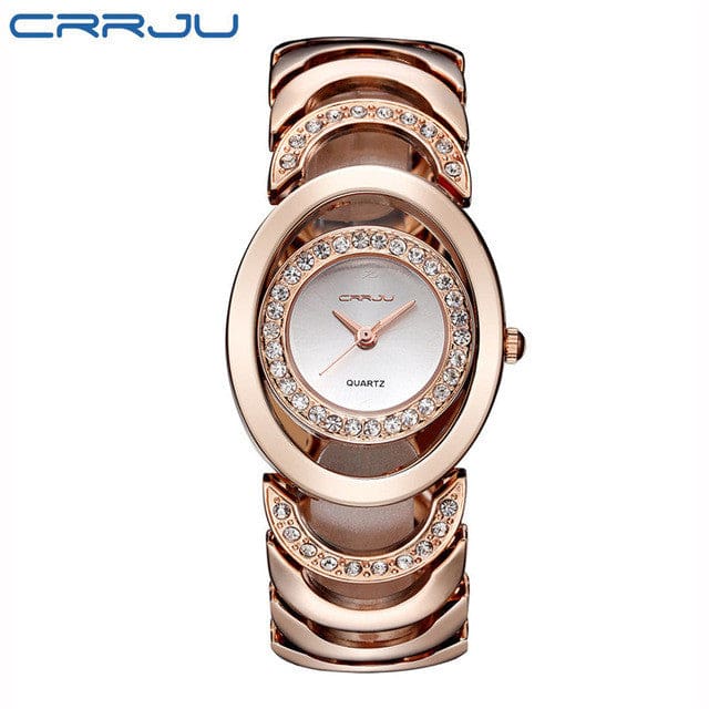 crrju luxury women watch famous brands gold fashion design bracelet watches ladies women wrist watches relogio femininos rose gold