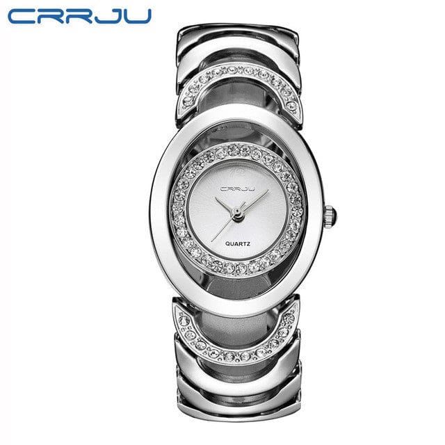 crrju luxury women watch famous brands gold fashion design bracelet watches ladies women wrist watches relogio femininos silver