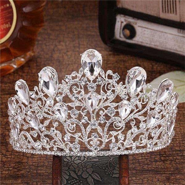 crystal crown wedding hair accessories round elegant queen pageant hair jewelry 1