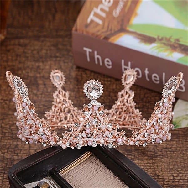 crystal crown wedding hair accessories round elegant queen pageant hair jewelry 16
