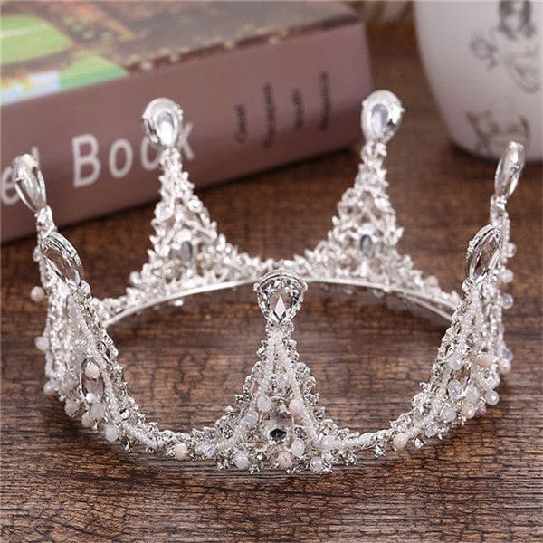 crystal crown wedding hair accessories round elegant queen pageant hair jewelry 17
