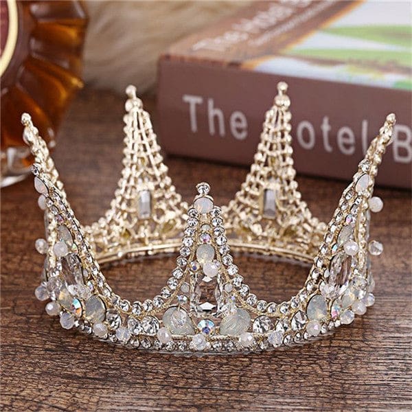 crystal crown wedding hair accessories round elegant queen pageant hair jewelry 18