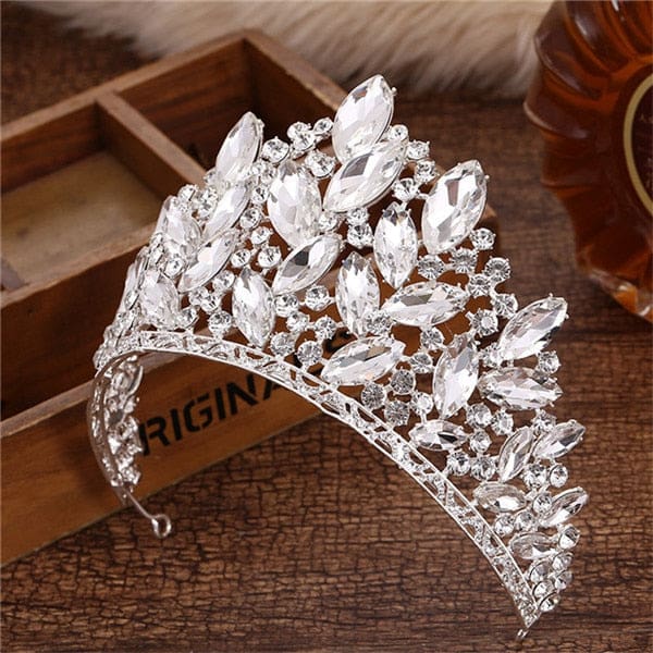 crystal crown wedding hair accessories round elegant queen pageant hair jewelry 2